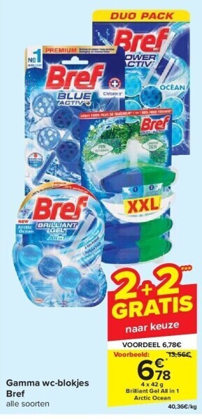 Carrefour Gamma wc-blokjes bref aanbieding