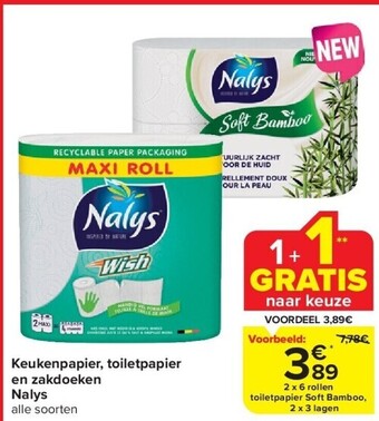 Carrefour Keukenpapier, toiletpapier en zakdoeken nalys aanbieding