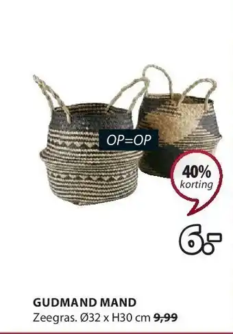 Jysk Gudmand mand zeegras. ø32 x h30 cm aanbieding