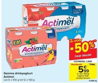 Carrefour Gamma drinkyoghurt actimel aanbieding