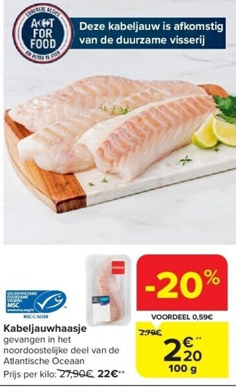 Carrefour Kabeljauwhaasje aanbieding