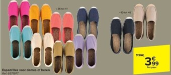 Carrefour Espadrilles voor dames of heren aanbieding