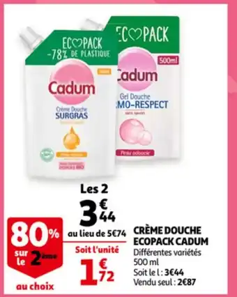 Auchan Crème Douche Ecopack Cadum aanbieding