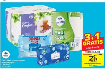 Carrefour Zakdoeken, keukenpapier aanbieding