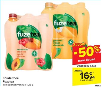 Carrefour Koude thee Fuzetea aanbieding