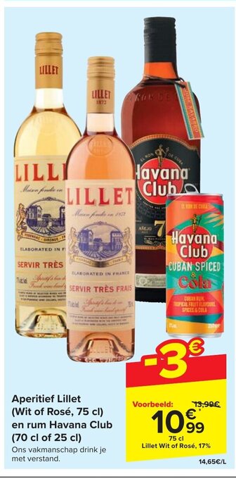 Carrefour Aperitief Lillet (Wit of Rosé, 75 cl) aanbieding