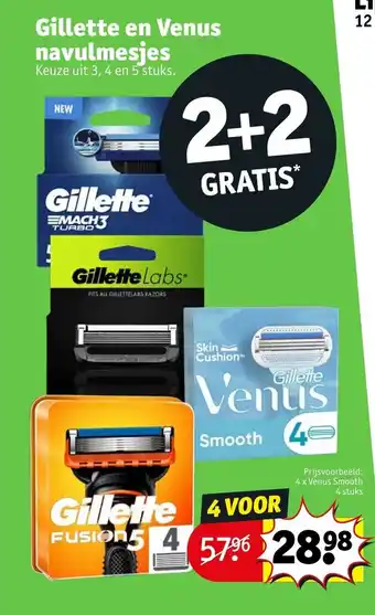 Kruidvat Gillette en Venus navulmesjes Keuze uit 3, 4 en 5 stuks. aanbieding