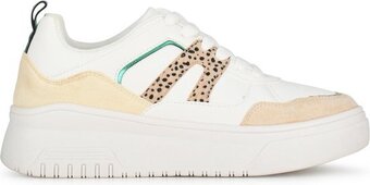 Posh by poelman roxy dames sneakers - wit met gele combinatie - maat 37