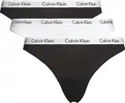 Bol.com Calvin klein 3-pack string dames - zwart, wit - maat xl aanbieding