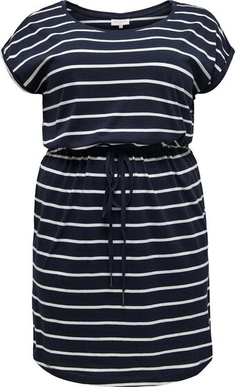 Bol.com Only carmakoma carapril ss knee dress stripe jrs noos dames jurk - maat s-42/44 aanbieding