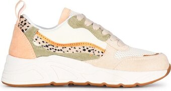Bol.com Posh by poelman carocel dames sneakers - beige met combinatie - maat 37 aanbieding