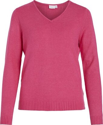Bol.com Vila viril v-neck l/s knit top - noos dames trui - maat l aanbieding