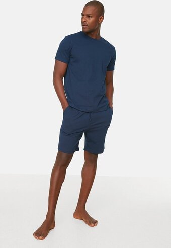 Bol.com Trendyol mannen standaard mouw ronde hals pyjamaset aanbieding