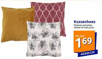 Action Kussenhoes 45 x 45 cm aanbieding