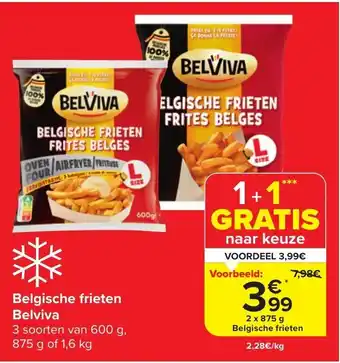 Carrefour Market Belgische frieten Belviva 2 x 875 g aanbieding
