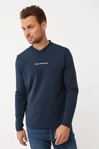 Bol.com Mexx logo t-shirt ls mannen - navy - maat m aanbieding