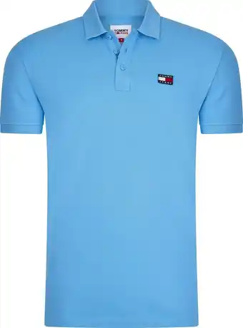 Tommy jeans - heren polo ss classic badge polo - blauw - maat m