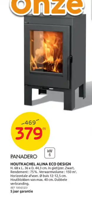 Brico Panadero houtkachel alina eco design aanbieding