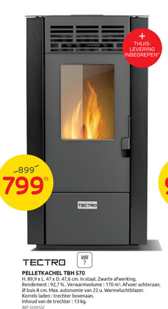 Brico Tectro pelletkachel TBH 570 aanbieding