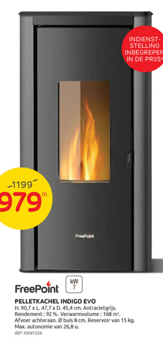 Brico FreePoint pelletkachel indigo evo aanbieding