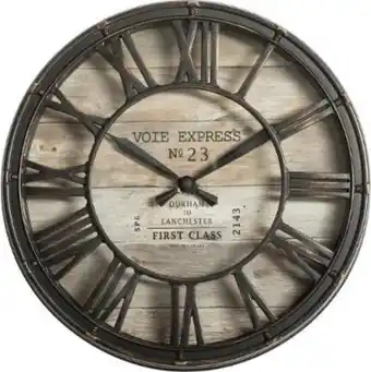 Bol.com Wandklok bruin - diameter 21 cm - woonkamer klok industrieel - landelijke wandklok - keukenklok - vintage klok -- tafelklok - aanbieding