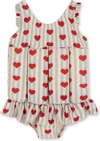 Bol.com Konges slöjd drijfpak / badpak kind - amour blue stripe - uitneembare drijfstokken - maat 3 jaar aanbieding