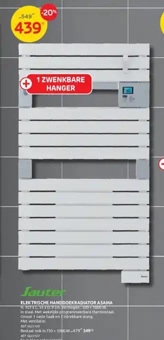 Brico Sauter elektrische handdoekradator asama aanbieding