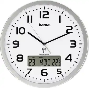 Bol.com Hama radiogestuurde wandklok met datum- en temperatuurweergave aanbieding