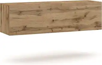 Bol.com Hangend tv meubel 140x38x40 cm - wotan eiken – zwevend tv meubel met led verlichting – tv kast clean design aanbieding