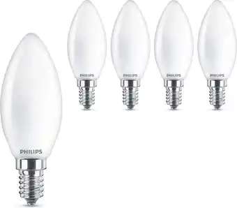 Bol.com Philips led lampen kaars e14 - neutraal wit 4000k - 2w (25w) - 5pack aanbieding