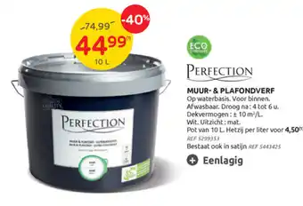 Brico Perfection muur-& plafondverf 10L aanbieding