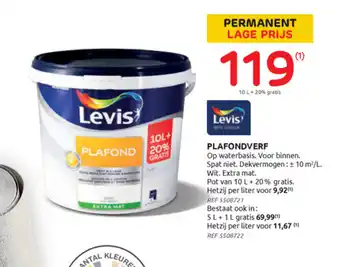 Brico Levis plafondverf 10 L aanbieding