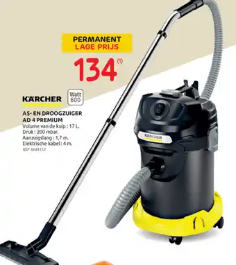 Brico Karcher as-en droogzuiger ad 4 premium 600 watt aanbieding