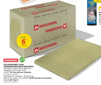 Brico Rockwool isolatiepaneel voor dakbedekking delta rockroof aanbieding