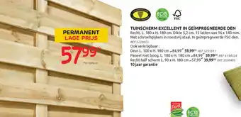 Brico Tuinscherm excellent in geimpregneerde den l.180xh.180 cm aanbieding