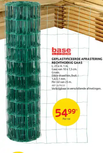 Brico Geplastificeerde afrastering rechthoekig gaas l.25xh.1 m aanbieding