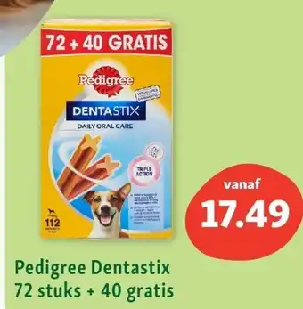 Maxi Zoo Pedigree dentastix 72 stuks + 40 gratis aanbieding