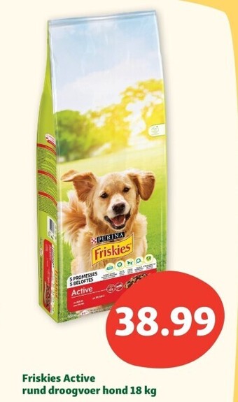 Maxi Zoo Friskies active rund droogvoer hond 18 kg aanbieding
