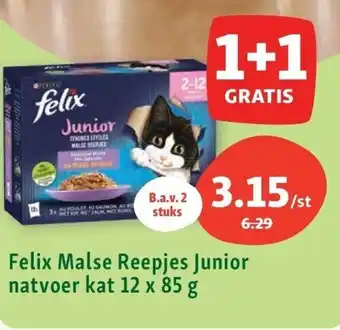 Maxi Zoo Felix malse reepjes junior natvoer at 12 x 85 g aanbieding