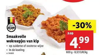 Lidl Smaakvolle wokreepjes van kip 600g aanbieding