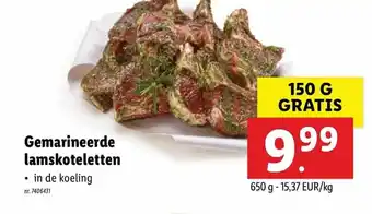 Lidl Gemarineerde lamskoteletten 650g aanbieding