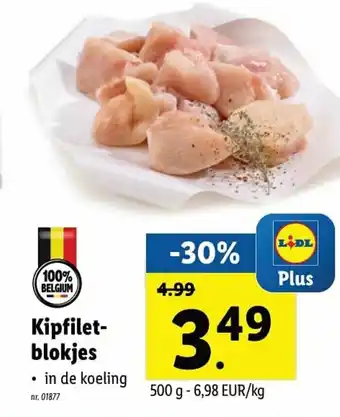 Kipfiletblokjes 500g