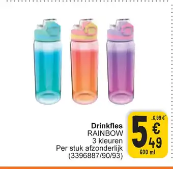Cora Drinkfles RAINBOW 3 kleuren Per stuk afzonderlijk (3396887/90/93) 600ml aanbieding