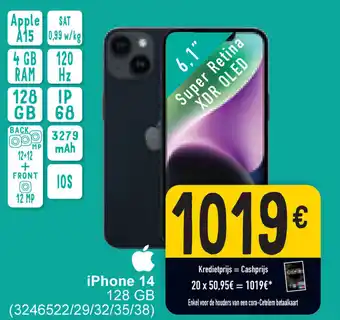 Cora iPhone 14 128 GB (3246522/29/32/35/38) aanbieding