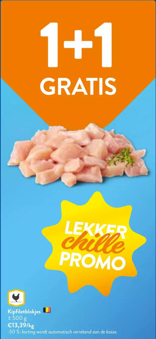 OKay Kipfiletblokjes ± 500 g aanbieding