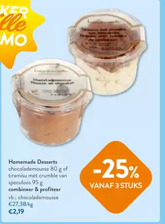 OKay Homemade Desserts chocolademousse 80 g of tiramisu met crumble van speculoos 95 g combineer & profiteer aanbieding
