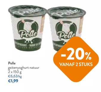 OKay Polle geitenyoghurt natuur 2x150g aanbieding