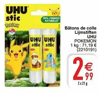 Cora Bâtons de colle lijmstiften uhu pokemon aanbieding