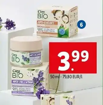 Lidl Cien Bio Dagcrème 50ml aanbieding