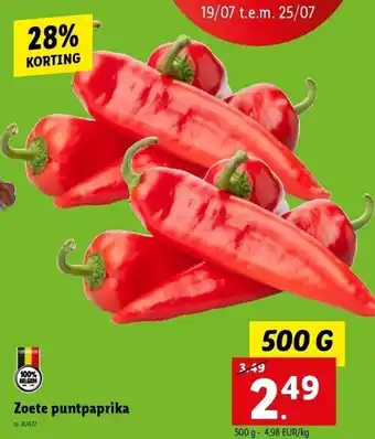Lidl Zoete puntpaprika 500g aanbieding